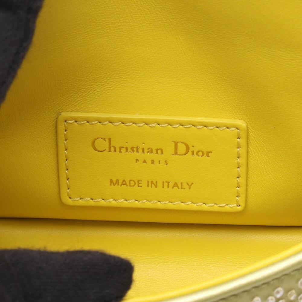 CHRISTIAN DIOR Yellow Leather Shoulder Bag - Picture 4 of 6